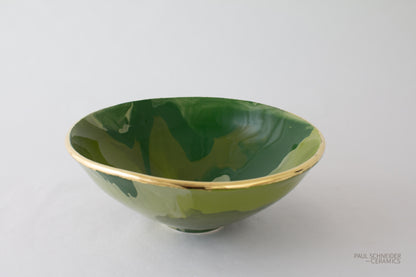 Bowl - Medium | Geode | #002 + gold lustre edge