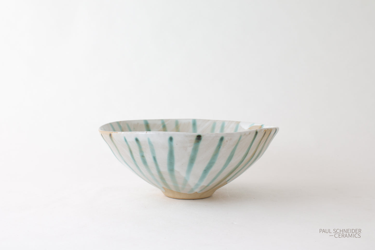 Bowl - Medium | Striped | Chrome Green + White