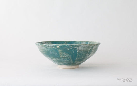 Bowl - Medium | Drip Brushed | Teals (#6127-M) - Bowls - Medium