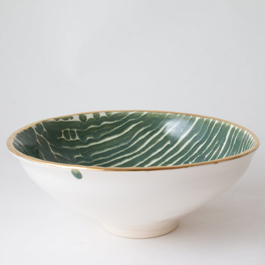 Bowl - Medium | Forest Striped + Gold Lustre - Bowls - Medium