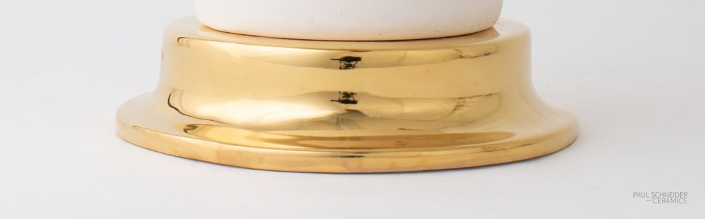 Lamp Base - coved Gold Lustre - Base