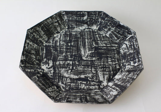 Tray - Octagon | Brushstroke | Charcoal Drip - Tray - Octagon